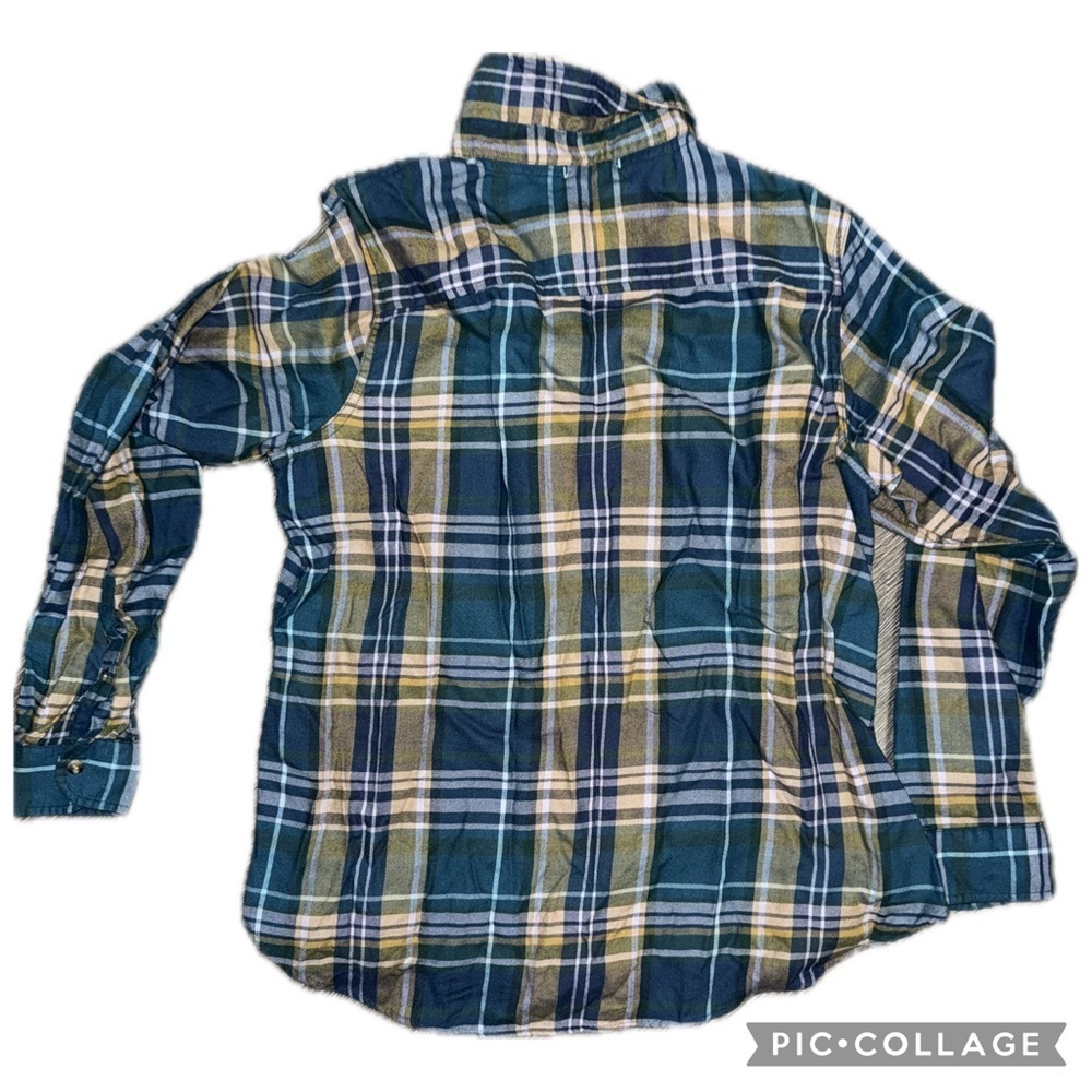 ll bean Tencel plaid button up shirt medium - Picture 2 of 5